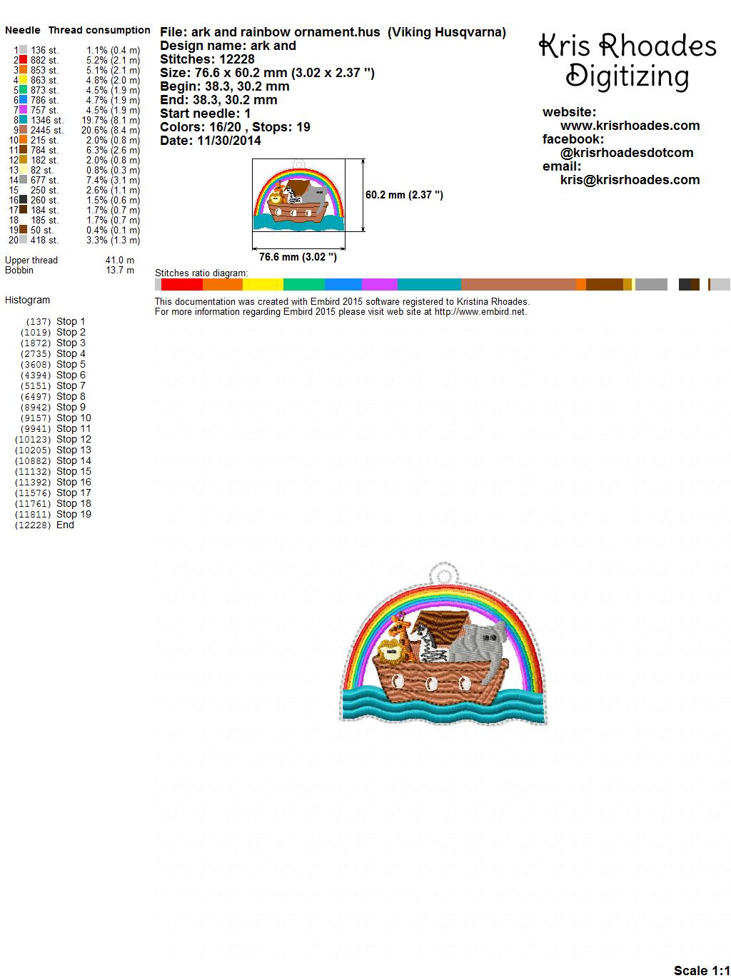 KRD -MY JESUS TREE  ARK AND RAINBOW ORNAMENT