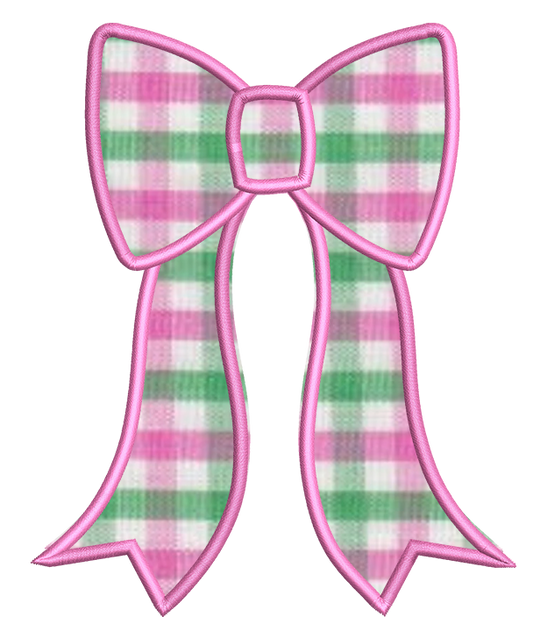 Long Tail Bow Side Design Applique 3 sizes