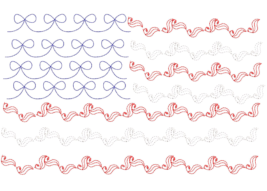 4th of July Bow Motif flag