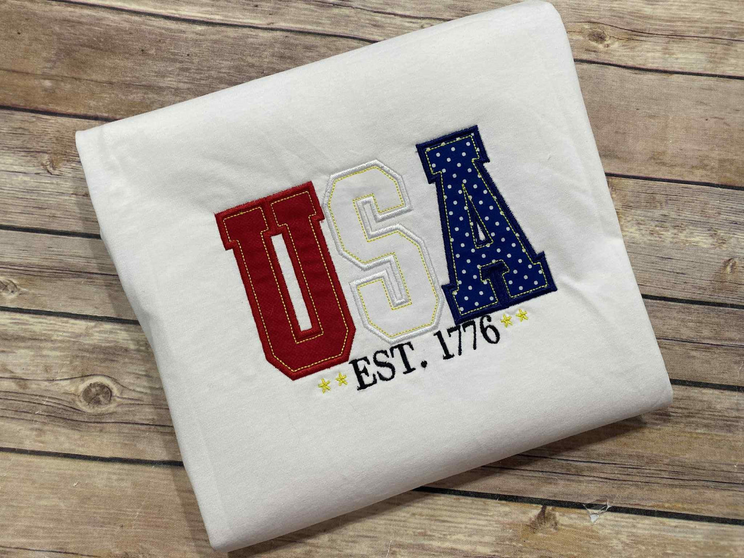 USA Est 1776 Applique