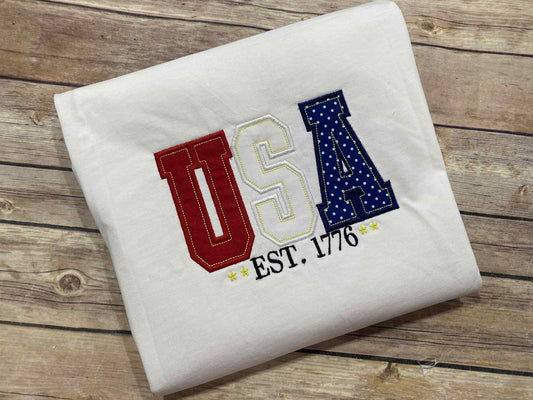 USA Est 1776 Applique