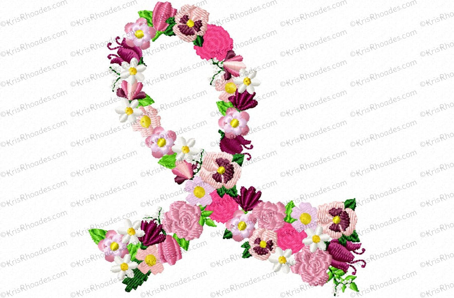 KRD Cancer Ribbon With Flowers