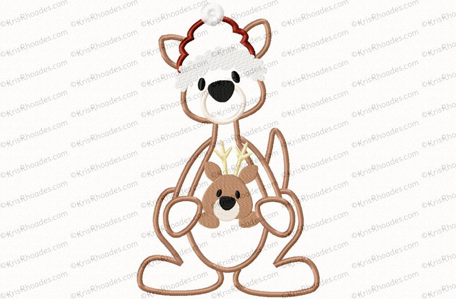 KRD Christmas Kangaroo Applique