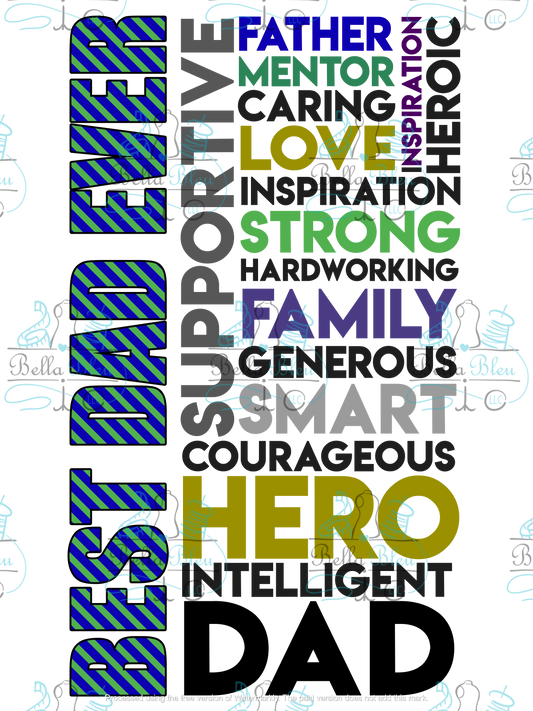 Best Dad Hero Sublimation pgn file