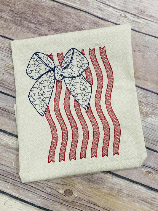 American Flag with Bow