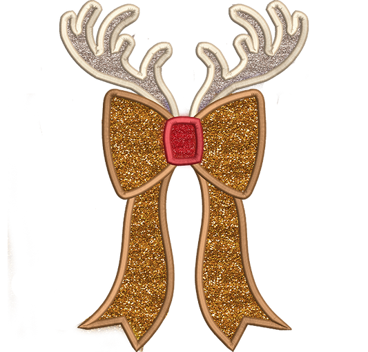 Reindeer Bow Side Design Applique