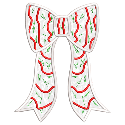 Christmas Bow Side Design Applique