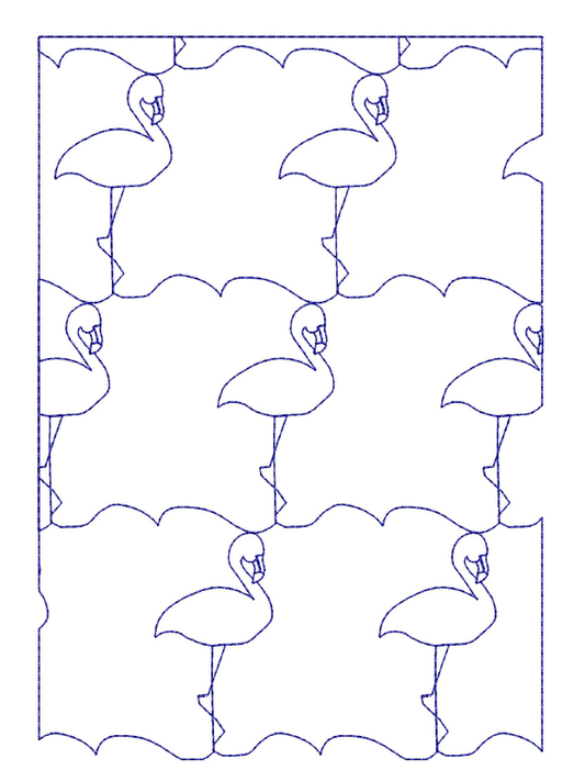 Flamingo quilt stipple 4 sizes