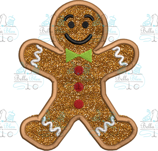 Gingerbread man Side Design Applique 3 sizes