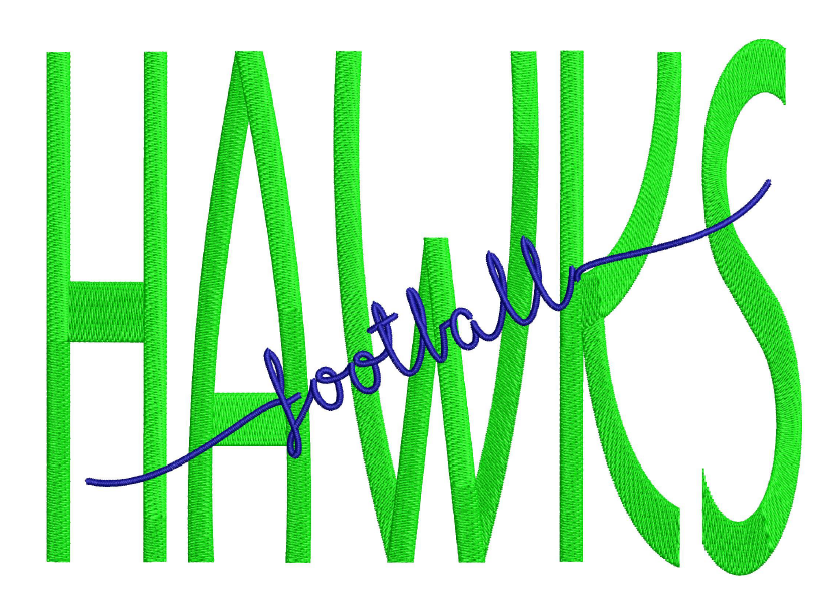 Hawks Football Word Art