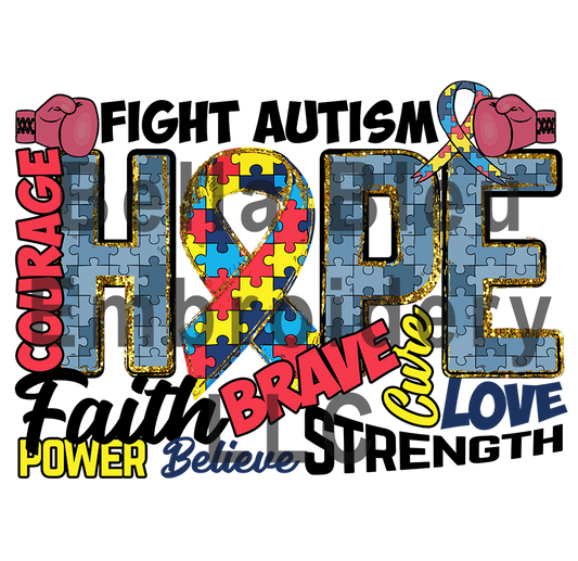 Hope Autism Sublimation File