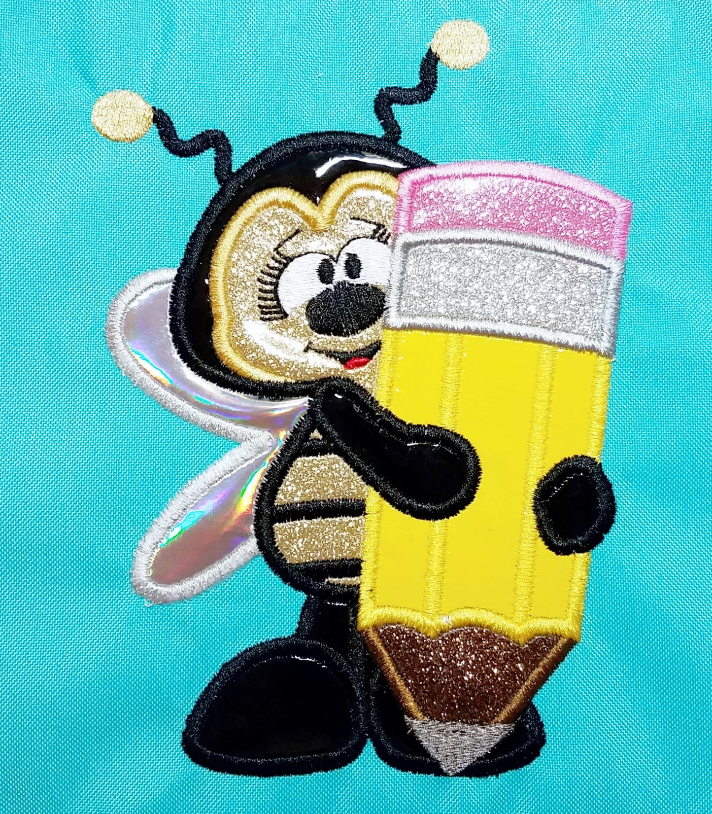 KRD School Bee With Pencil Applique
