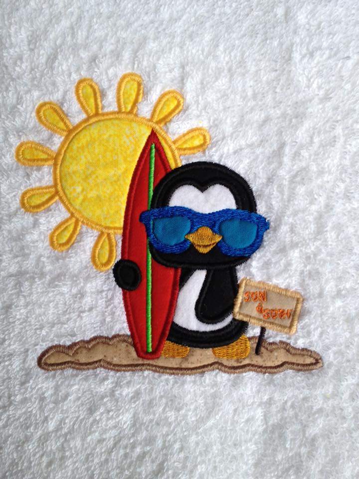 KRD Surfing Penguin Applique