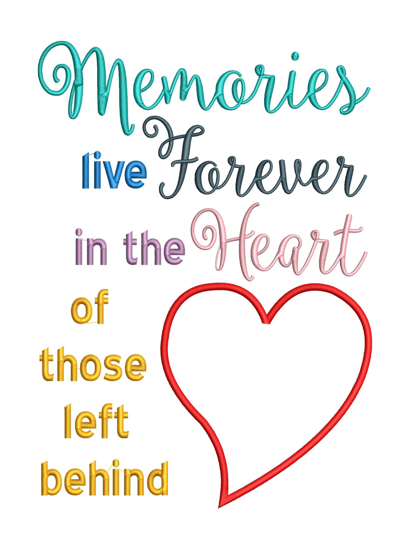 KRD Memories Live Forever Applique