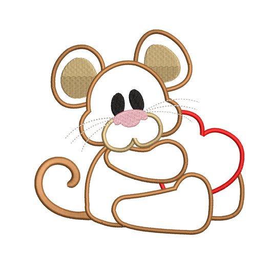 KRD Mouse With Heart Applique