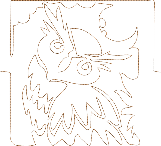 Owl Quilt Stipple Bean Stitch
