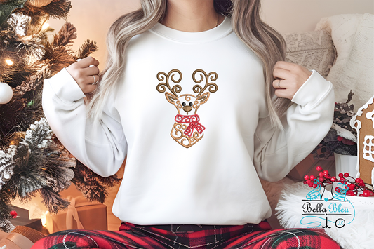 Reindeer 2 Christmas Swirl 3 sizes
