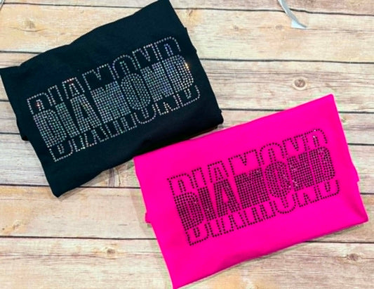 Diamond Stacked Rhinestone Tee or Sweatshirt