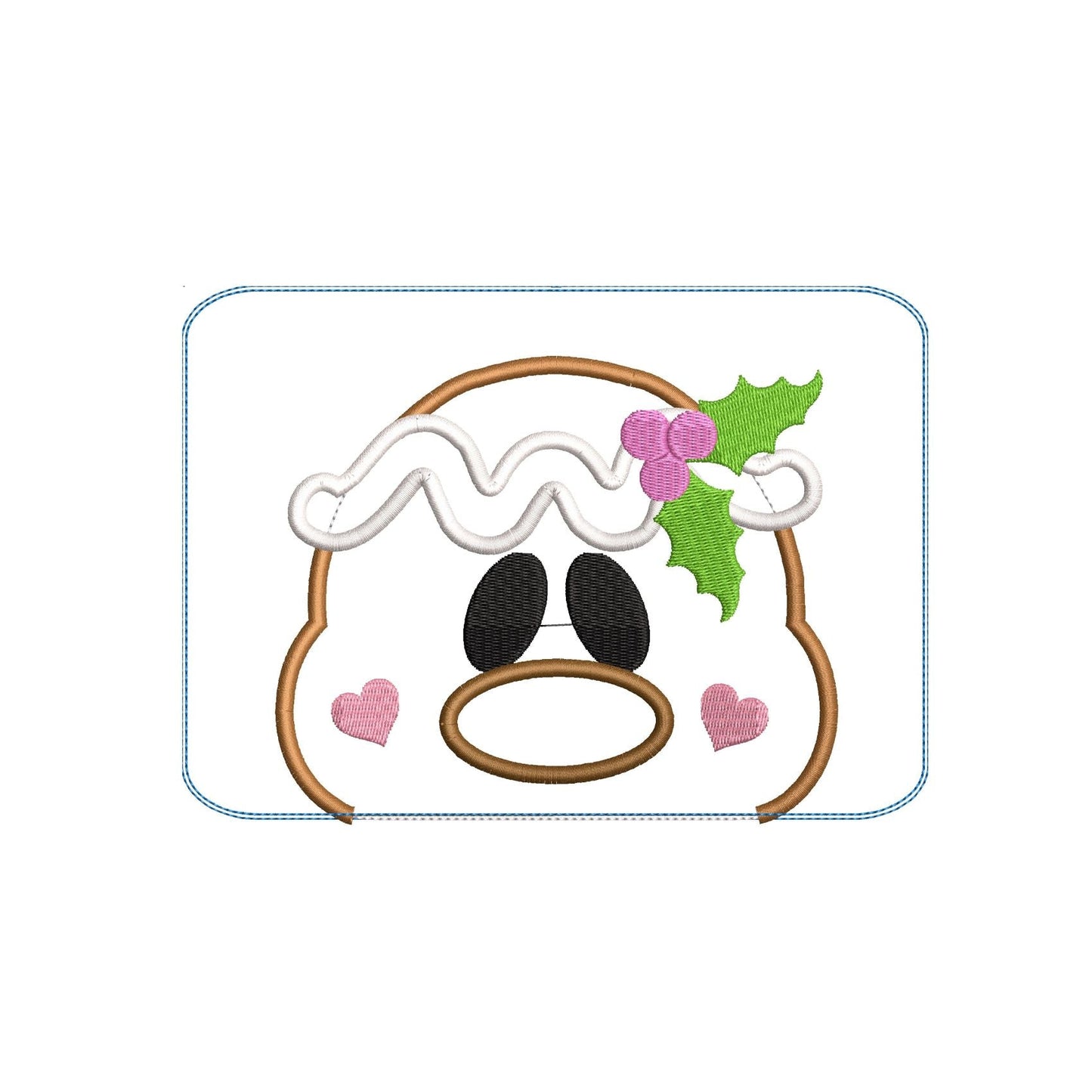 KRD Gingerbread Face Mug Rug