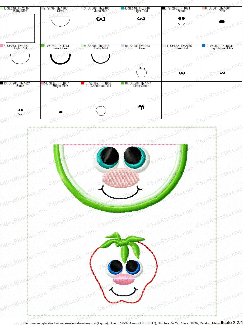 KRD Quiet Book Fruit 5x7 Page