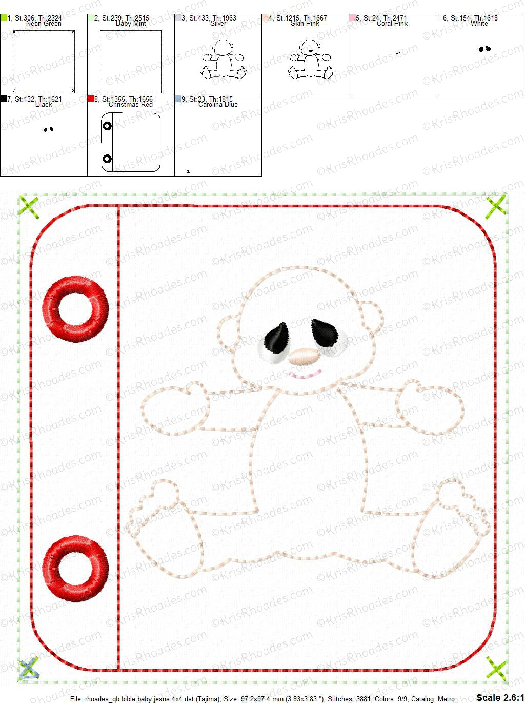 KRD Quiet Book Baby Jesus 4x4 Page
