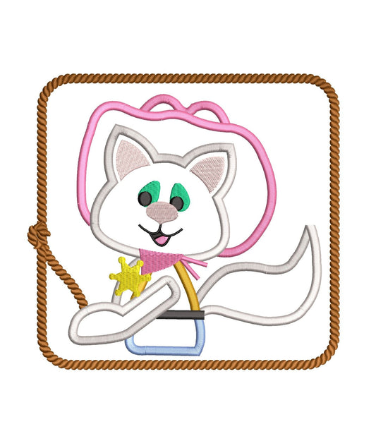 KRD Sheriff Cat Applique Square