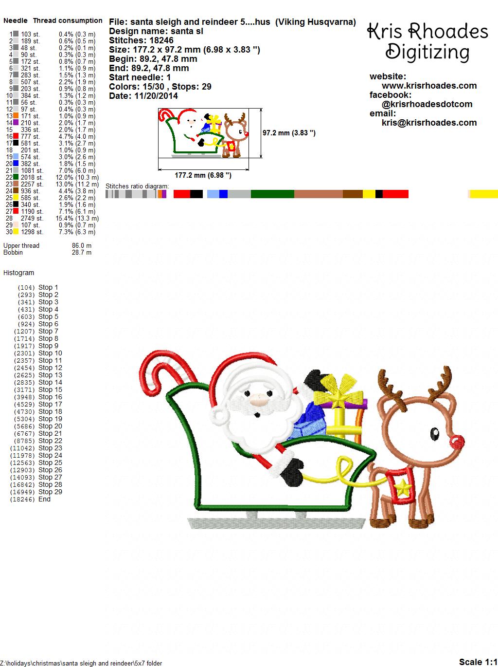 KRD Santa Sleigh and Reindeer