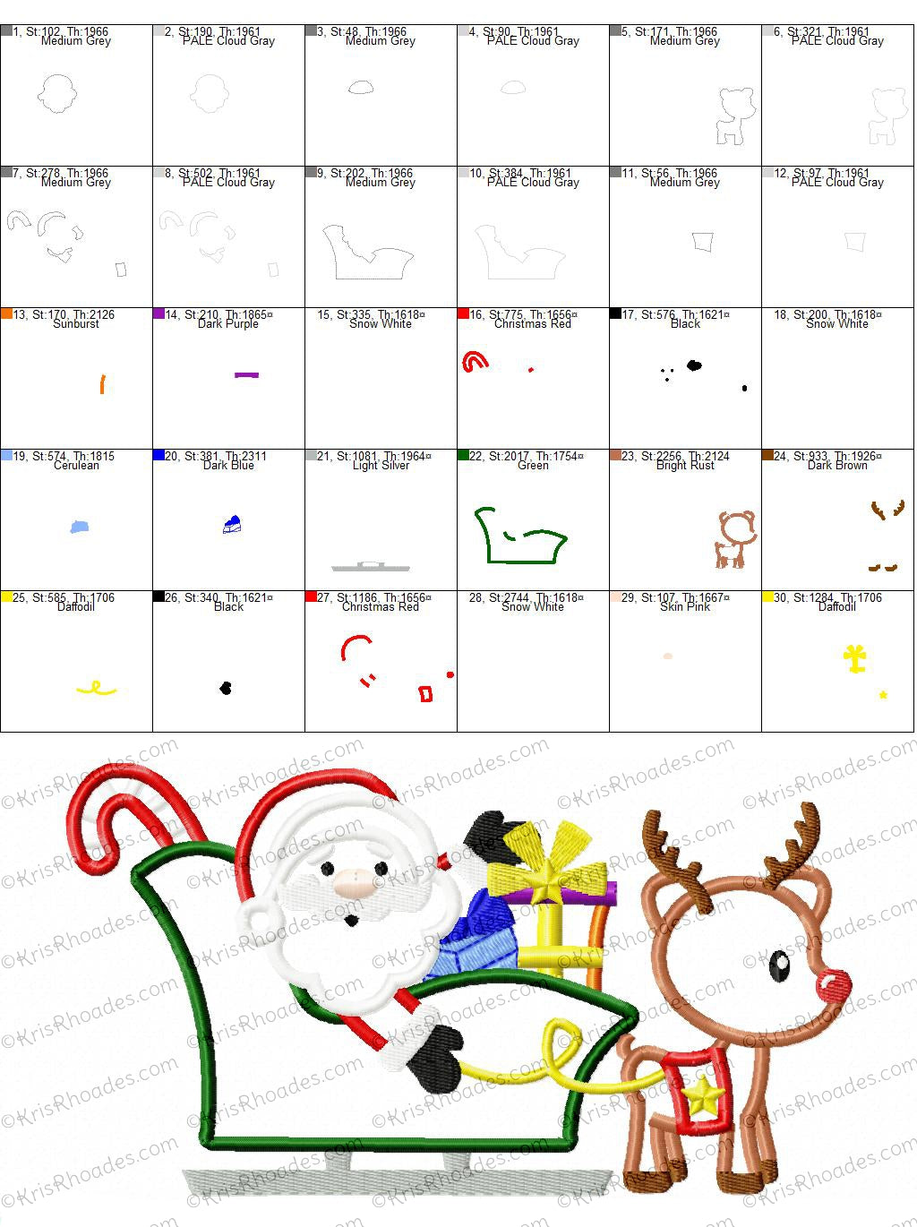 KRD Santa Sleigh and Reindeer