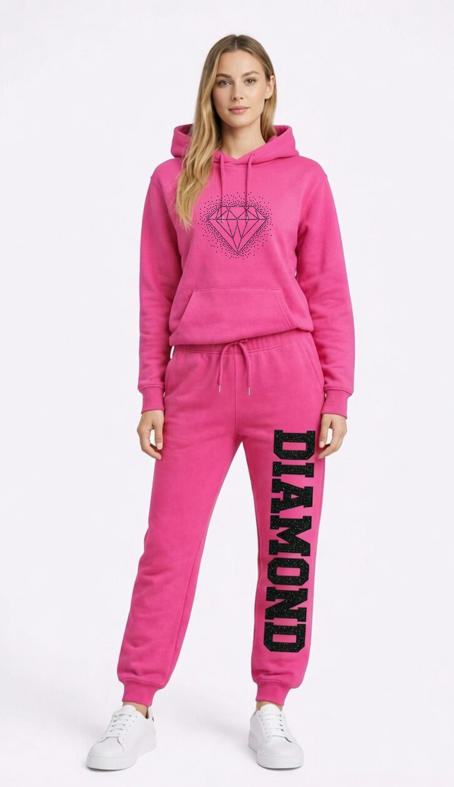 Diamond Hot Pink Hoodie & Joggers