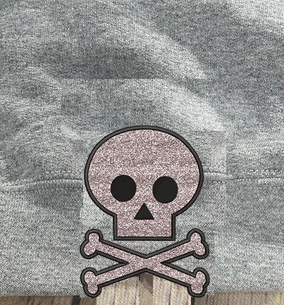 Skull and Cross bones Side Design Applique