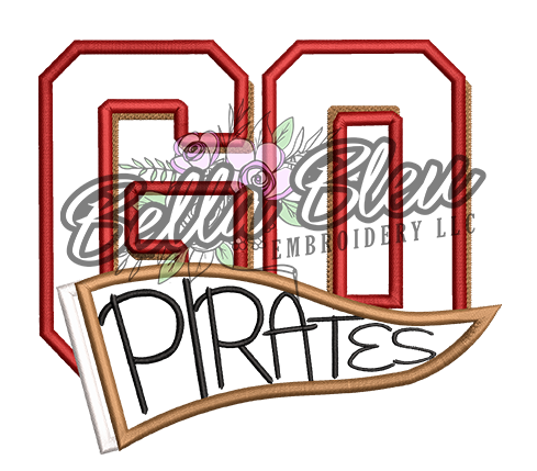 Go Pirates Pennant Applique
