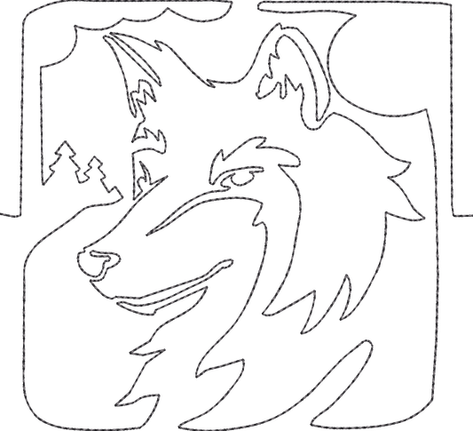 Wolf Quilt Stipple Bean Stitch