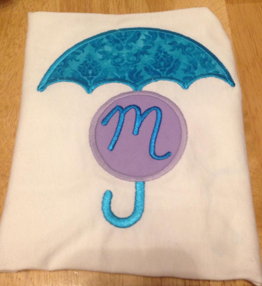 Monogram Umbrella Frame applique design
