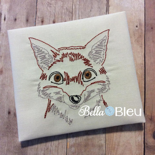 Arctic or Red Fox Animal machine colorwork embroidery design