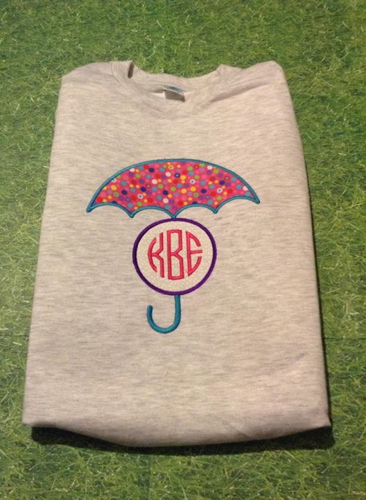 Monogram Umbrella Frame applique design