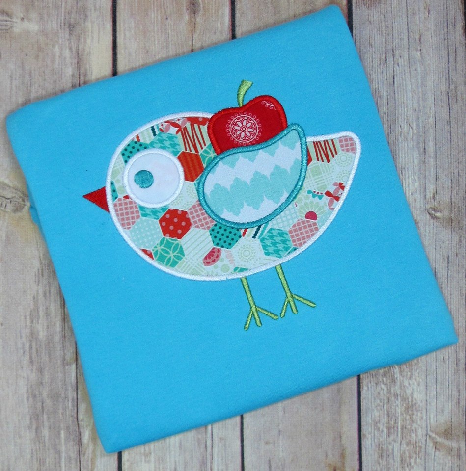 Bird with Apple Applique