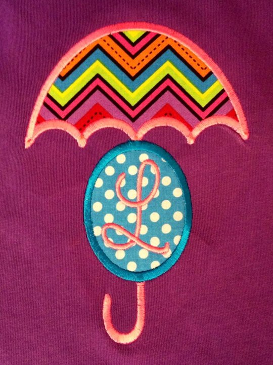 Monogram Umbrella Frame applique design