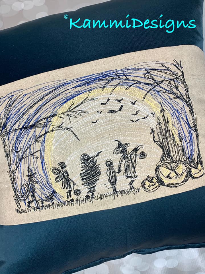 Halloween Scene Sky Scribble Sketchy