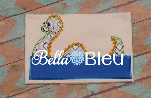 Nessie Sea Monster Machine Applique Embroidery Design Scotland