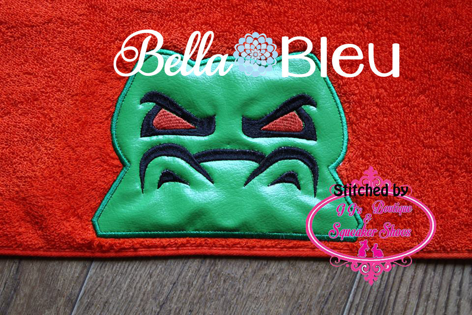 Gator Alligator Hooded Towel Topper Peeker Machine Applique Embroidery Designs or Tee