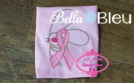 Ribbon Awareness Bunny Machine Colorwork Quick Stitch Machine Embroidery design