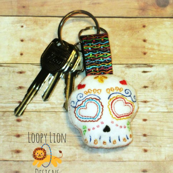 ITH Sugar Skull stuffie Key Fob