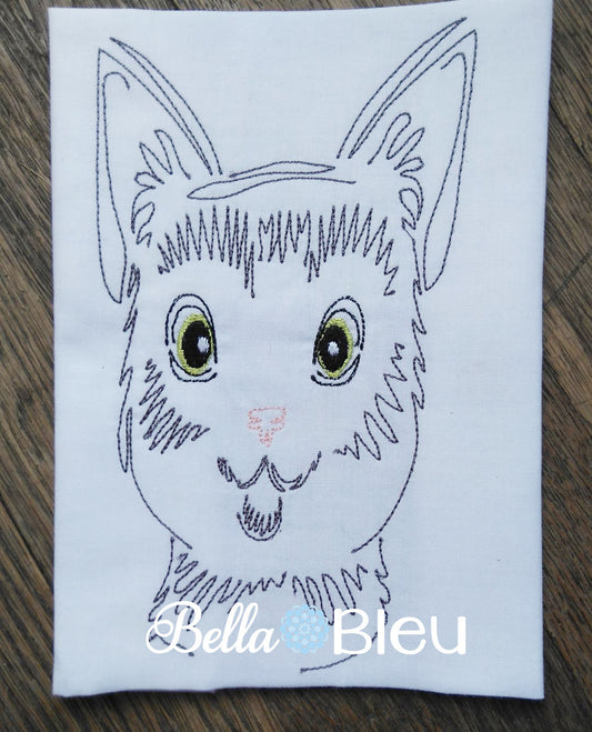 Cat Kitty Colorwork machine embroidery design