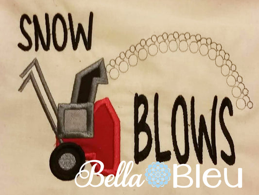 Snow Blows Snow Blower Machine Applique Embroidery Design