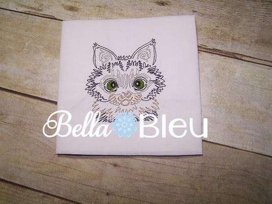 Kitty Cat #4 Adorable Colorwork Machine Embroidery Design