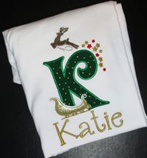 Christmas Santa's Sleigh Applique Font