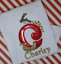 Christmas Santa's Sleigh Applique Font