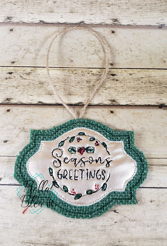 ITH Seasons Greetings Scribble Christmas Ornament