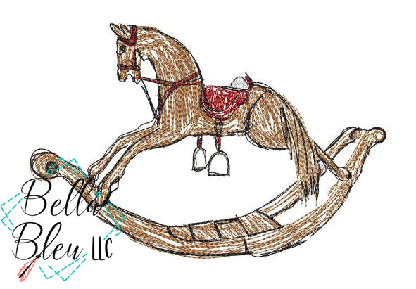 Rocking Hobby horse scribble design