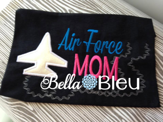 Airforce Military Mom Machine Applique Embroidery Design